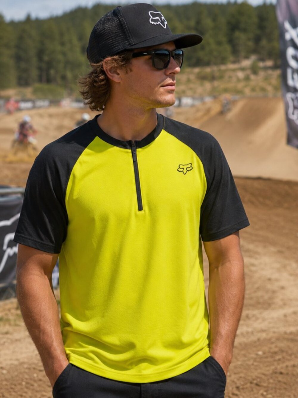FOX RACING ZIP UP SHIRT (XL)